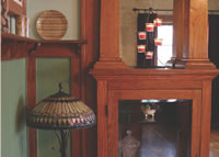 Double columns top display cabinets in this historic Craftman home.