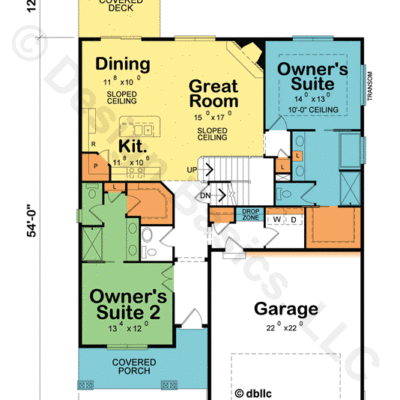 Dual Owner's Suite Home Plans. Characteristics of a Dual Owner’s Suite Home 1) Nice-Sized Bedrooms, 2) Walk-In Closets, 3. Ensuite Bathrooms. Example plan 42229 Cedar Glen II