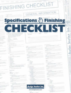 Specifications & Finishing Checklist. Specifications & Finishing Checklist Cover