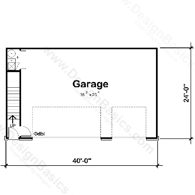 40003 Detached Garage with loft home design. 40003 garage floor plan