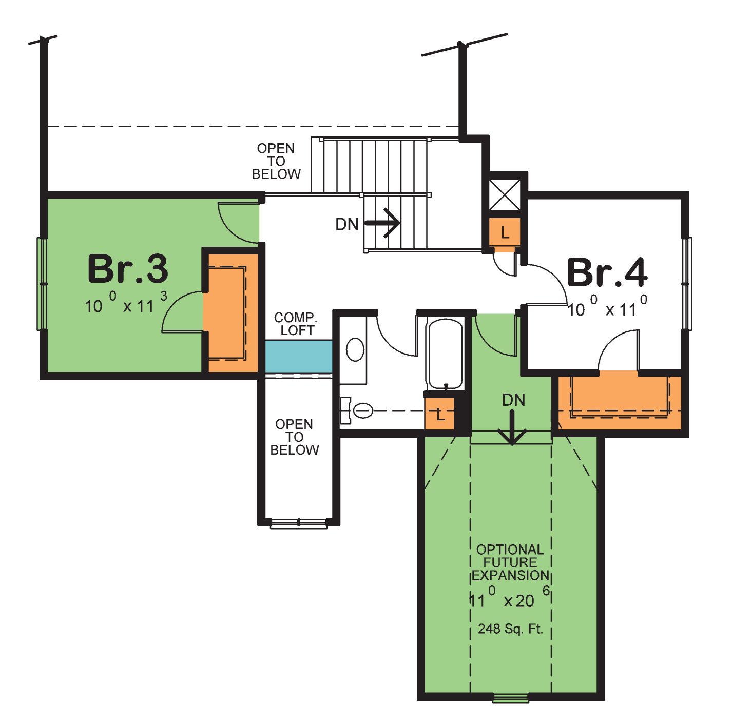 42385 Upstairs Floor Plan