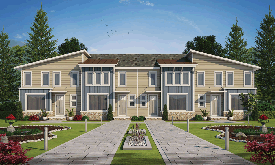 42329 Brekke Quad-Plex Multi-Family Home Plan