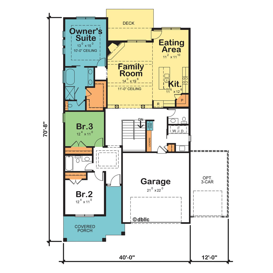 42333 Jolene Falls 40' wide Narrow Lot Home Design