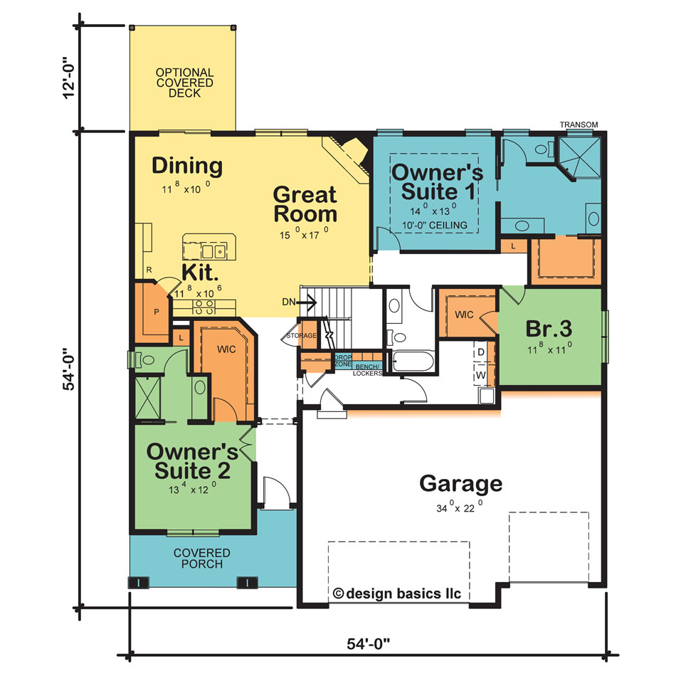 Cedar Hill #42435 - Popular One-Story, Dual Owner's suite home plan