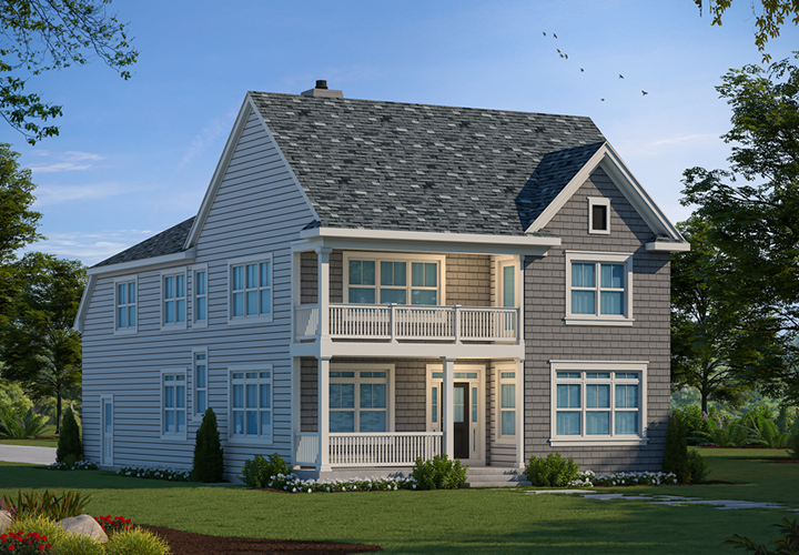 56431 Perry Shore New 6 Bedroom Shingle Style Two Story Home Plan