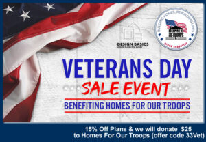 2023 Veteran's Day Sales - 15% off Home Plans